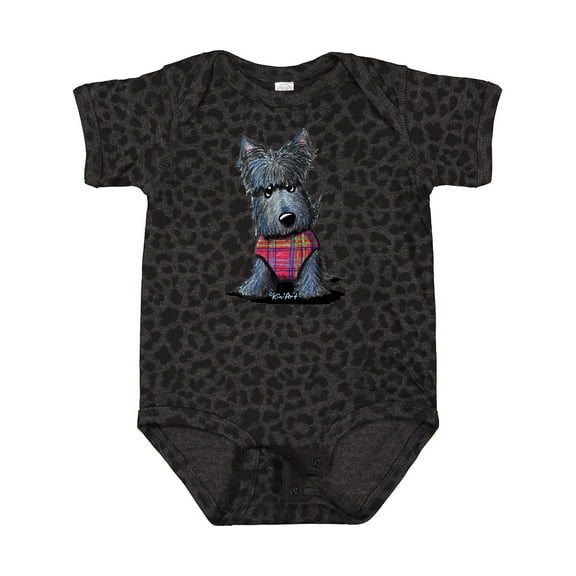 Inktastic Scottie Dog in Plaid Boys or Girls Baby Bodysuit