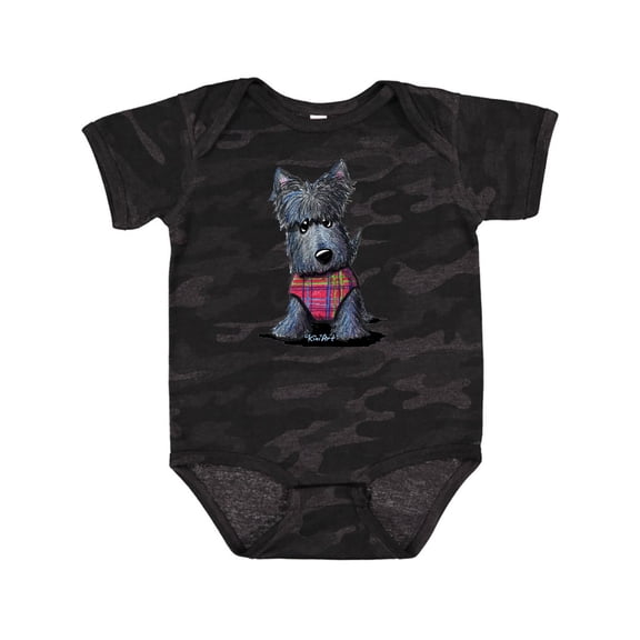 Inktastic Scottie Dog in Plaid Boys or Girls Baby Bodysuit