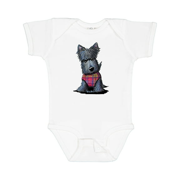 Inktastic Scottie Dog in Plaid Boys or Girls Baby Bodysuit