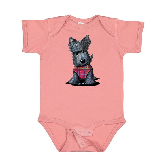 Inktastic Scottie Dog in Plaid Boys or Girls Baby Bodysuit