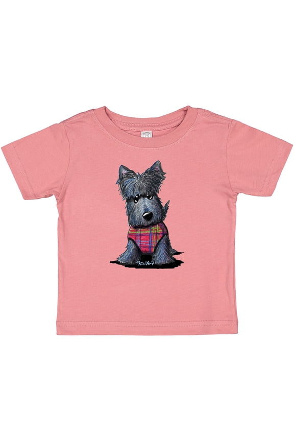 Scottie Dog in Plaid Boys or Girls Baby T-Shirt