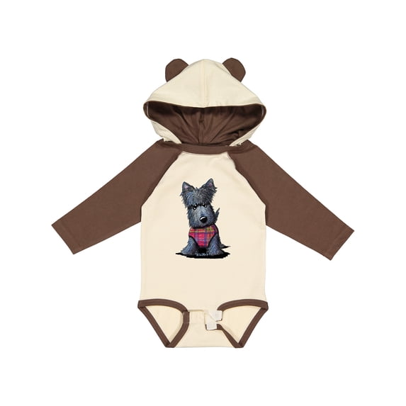Inktastic Scottie Dog in Plaid Boys or Girls Long Sleeve Baby Bodysuit