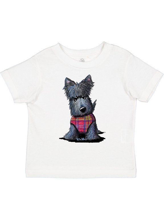 Scottie Dog in Plaid Boys or Girls Toddler T-Shirt