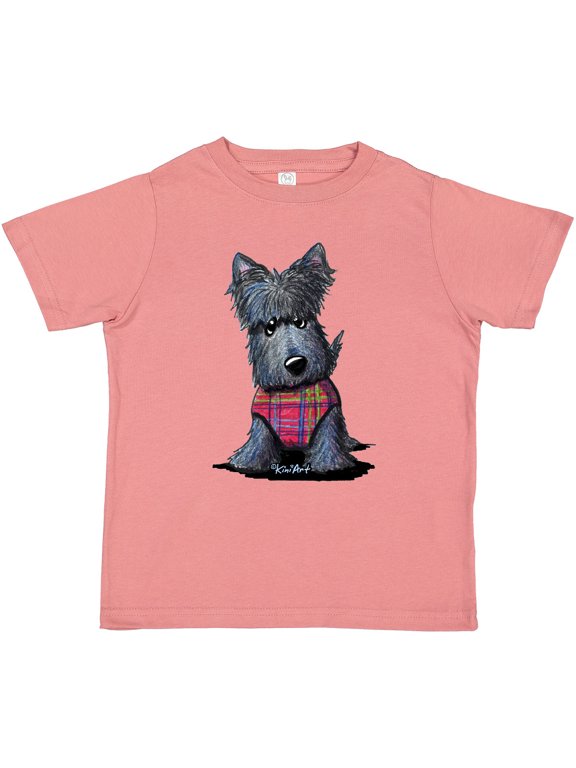 Scottie Dog in Plaid Boys or Girls Toddler T-Shirt