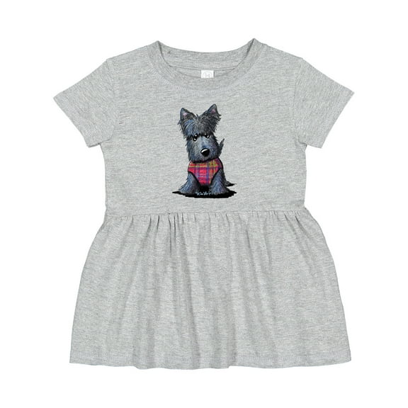 Inktastic Scottie Dog in Plaid Girls Baby Dress