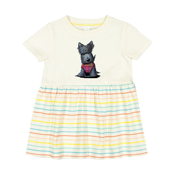 Inktastic Scottie Dog in Plaid Girls Baby Dress