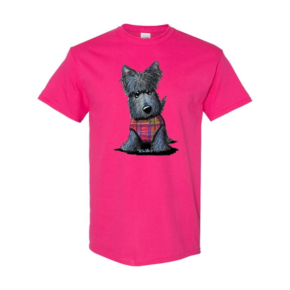 Inktastic Scottie Dog in Plaid T-Shirt