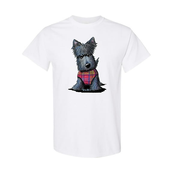 Inktastic Scottie Dog in Plaid T-Shirt