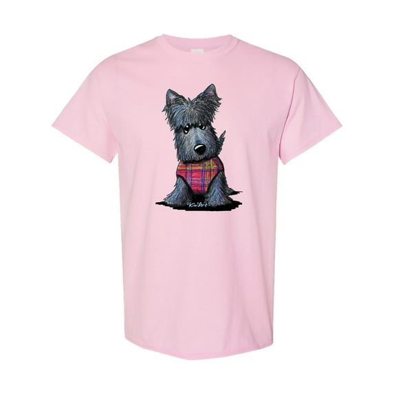 Inktastic Scottie Dog in Plaid T-Shirt