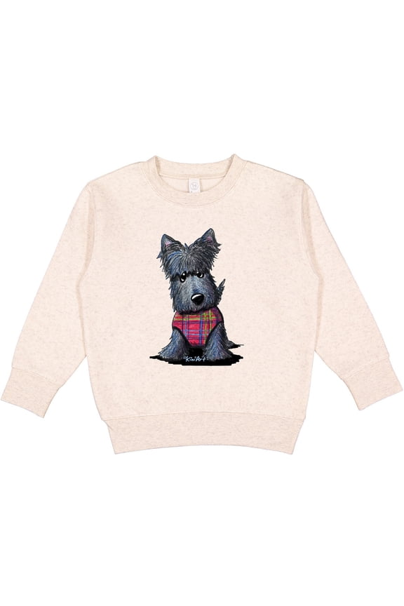 Scottie Dog in Plaid Toddler Sweatshirt