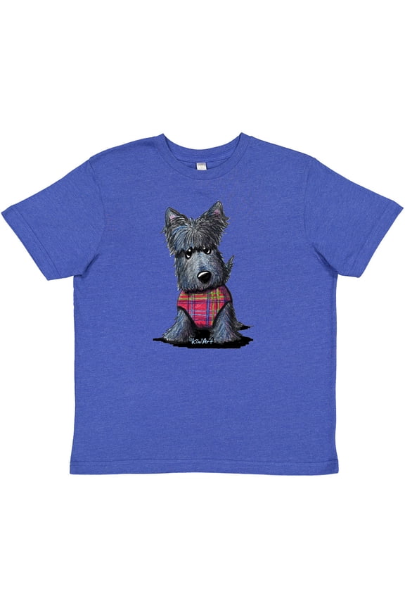 Scottie Dog in Plaid Youth T-Shirt