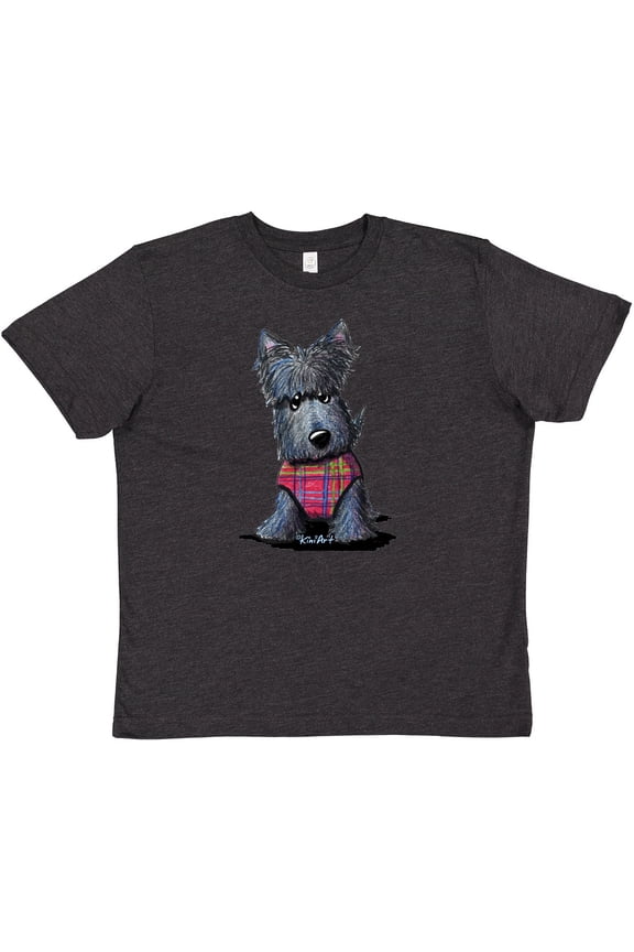 Scottie Dog in Plaid Youth T-Shirt