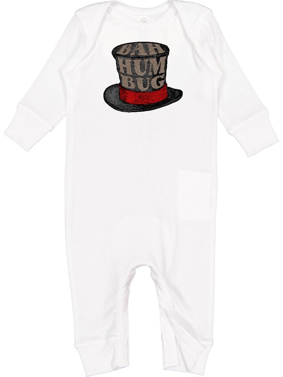 Scrooge's Top Hat Bah Humbug Baby Romper Coveralls