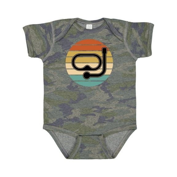 Inktastic Scuba Diver Retro Sunset Diving Boys or Girls Baby Bodysuit