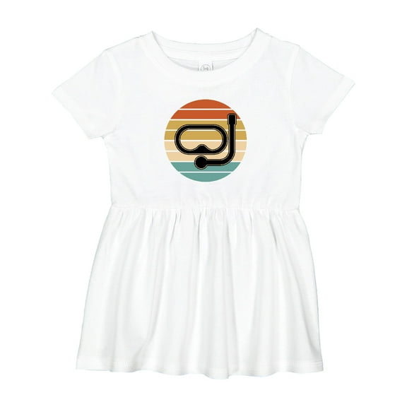 Inktastic Scuba Diver Retro Sunset Diving Girls Baby Dress