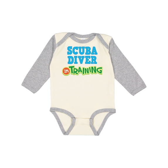 Inktastic Scuba Diver in Training Boys or Girls Long Sleeve Baby Bodysuit