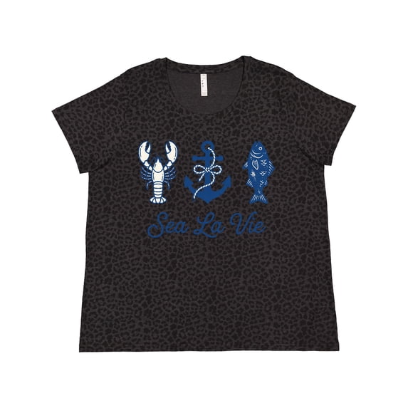 Inktastic Sea La Vie Nautical Anchor Fish Blue Women's Plus Size T-Shirt