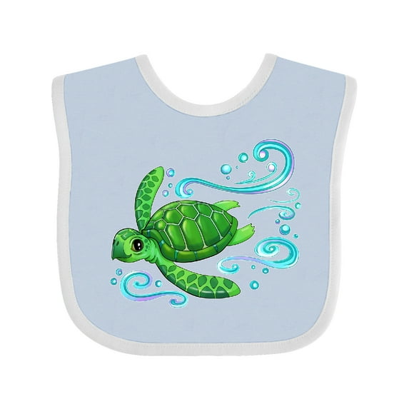 Inktastic Sea Turtle Swimming Boys or Girls Baby Bib