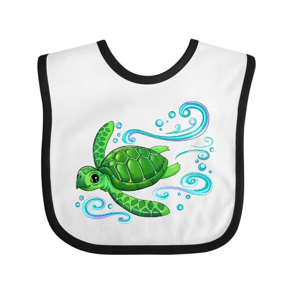 Inktastic Sea Turtle Swimming Boys or Girls Baby Bib