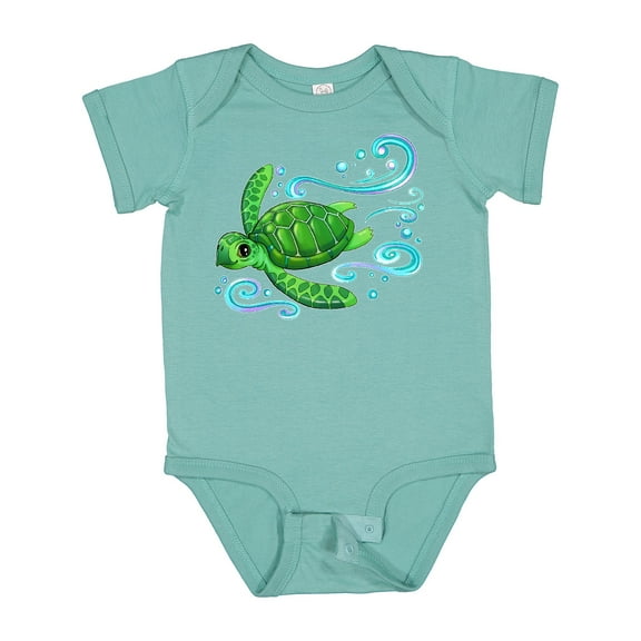 Inktastic Sea Turtle Swimming Boys or Girls Baby Bodysuit