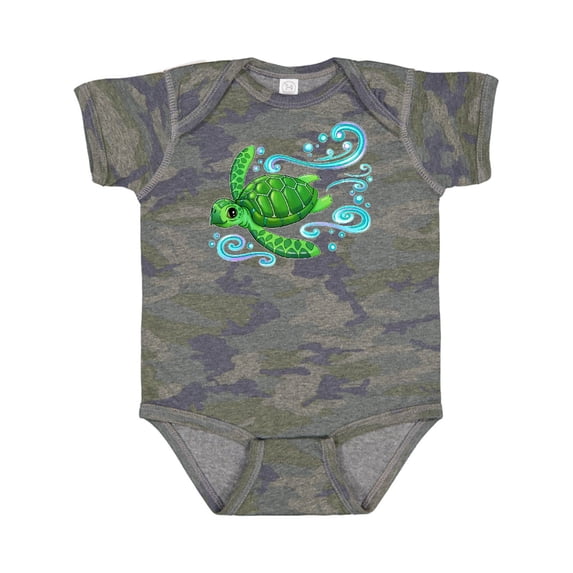 Inktastic Sea Turtle Swimming Boys or Girls Baby Bodysuit