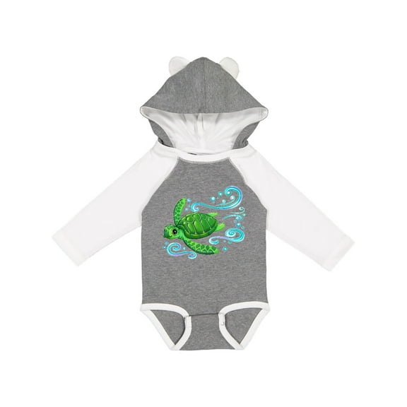 Inktastic Sea Turtle Swimming Boys or Girls Long Sleeve Baby Bodysuit
