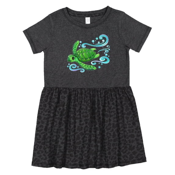 Inktastic Sea Turtle Swimming Girls Toddler Dress