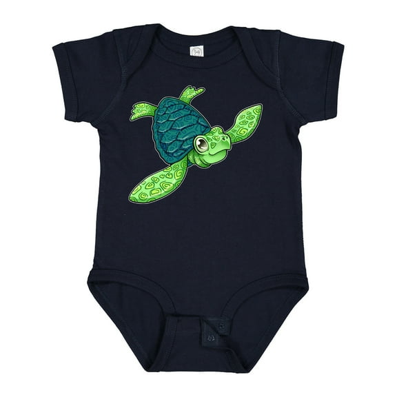 Inktastic Sea Turtle with Swirls Boys or Girls Baby Bodysuit