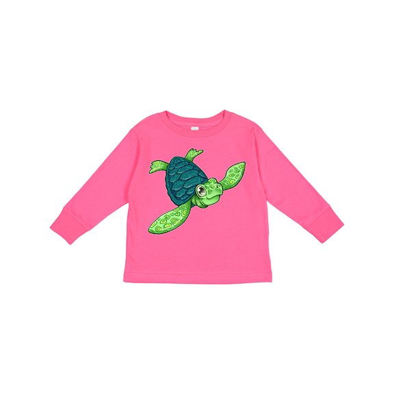 Inktastic Sea Turtle with Swirls Boys or Girls Long Sleeve Toddler T-Shirt