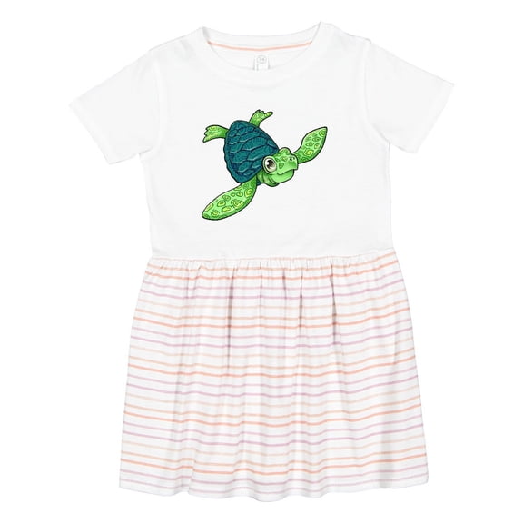 Inktastic Sea Turtle with Swirls Girls Toddler Dress