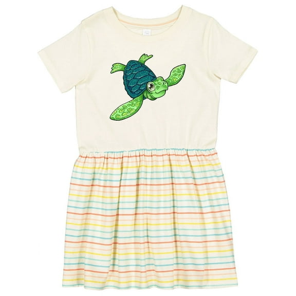 Inktastic Sea Turtle with Swirls Girls Toddler Dress