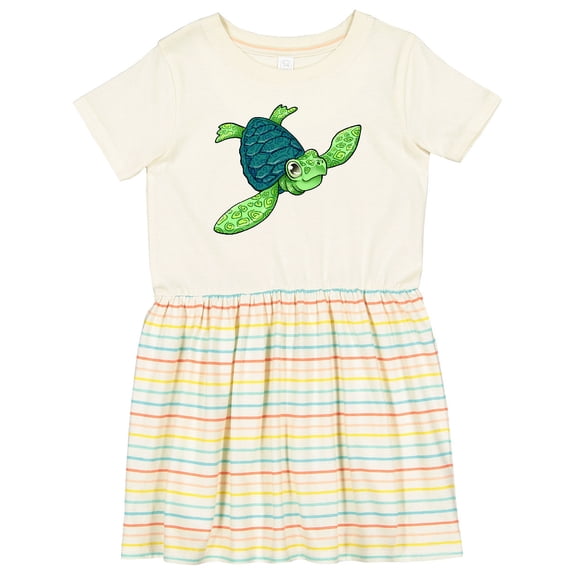 Inktastic Sea Turtle with Swirls Girls Toddler Dress