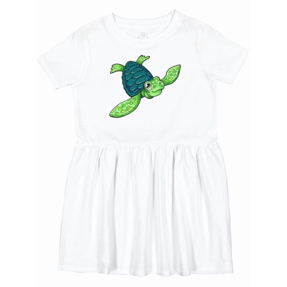 Inktastic Sea Turtle with Swirls Girls Toddler Dress