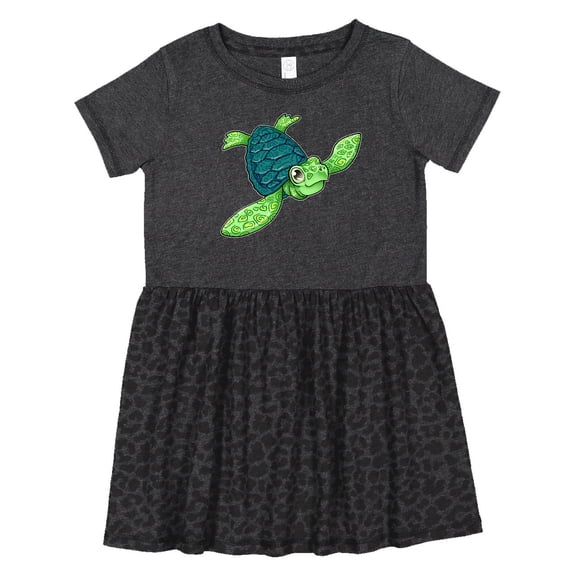 Inktastic Sea Turtle with Swirls Girls Toddler Dress