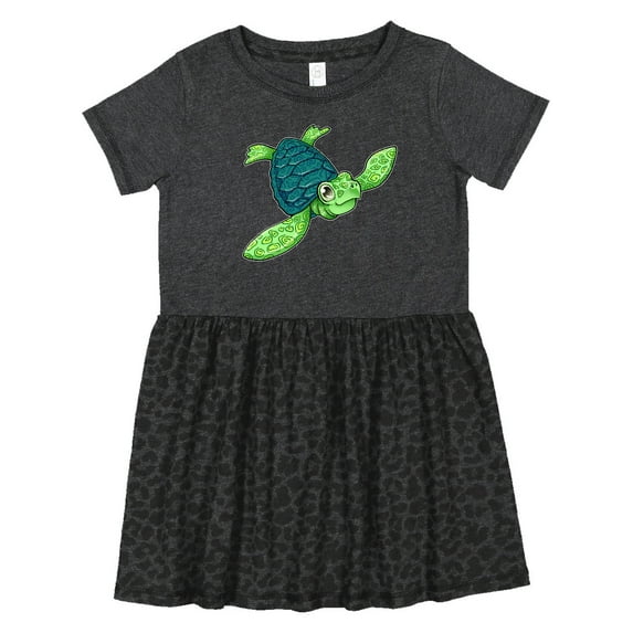 Inktastic Sea Turtle with Swirls Girls Toddler Dress