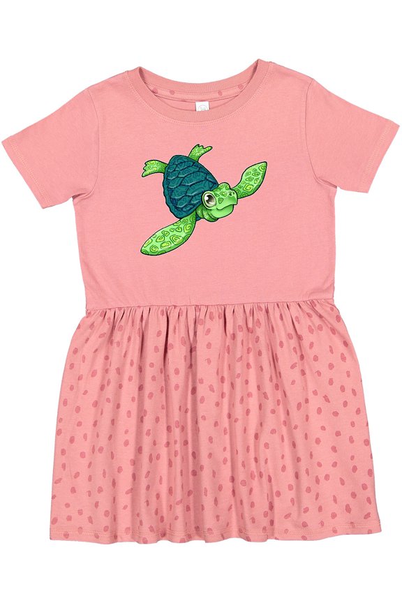 Sea Turtle with Swirls Girls Toddler Dress