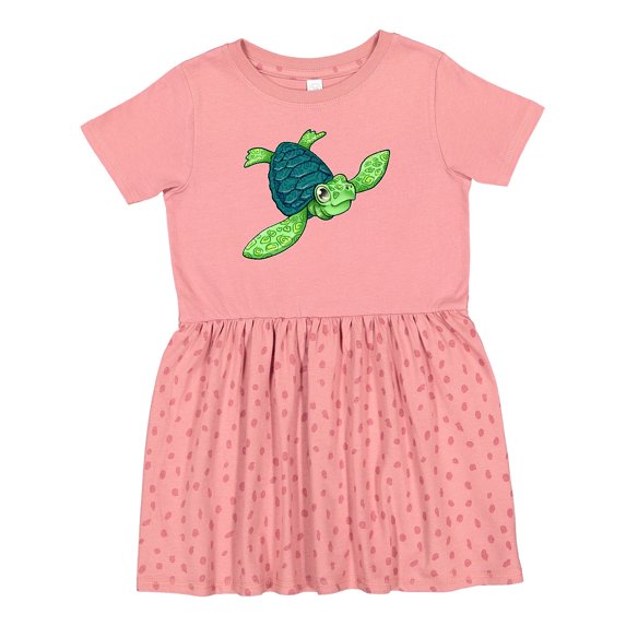 Inktastic Sea Turtle with Swirls Girls Toddler Dress