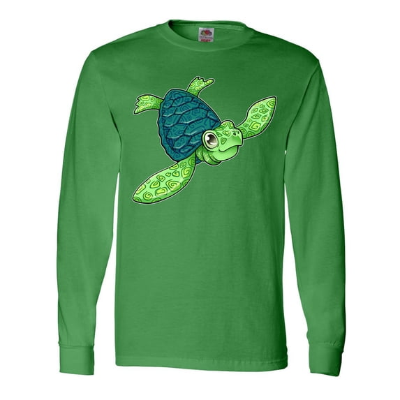 Inktastic Sea Turtle with Swirls Long Sleeve T-Shirt