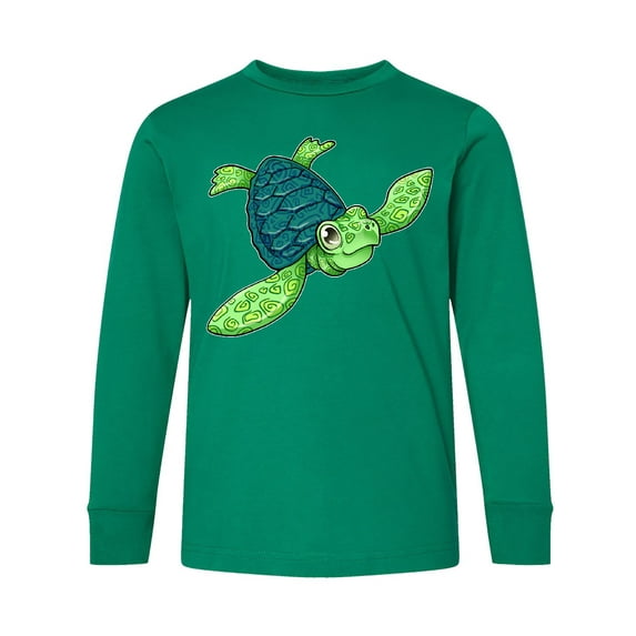 Inktastic Sea Turtle with Swirls Long Sleeve Youth T-Shirt