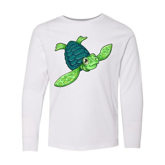 Inktastic Sea Turtle with Swirls Long Sleeve Youth T-Shirt