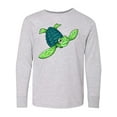 thumbnail image 1 of Inktastic Sea Turtle with Swirls Long Sleeve Youth T-Shirt, 1 of 5
