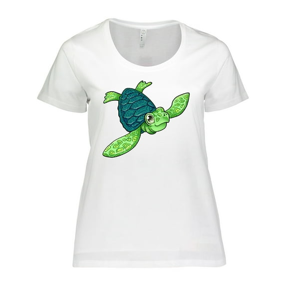 Inktastic Sea Turtle with Swirls Women's Plus Size T-Shirt
