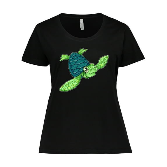 Inktastic Sea Turtle with Swirls Women's Plus Size T-Shirt