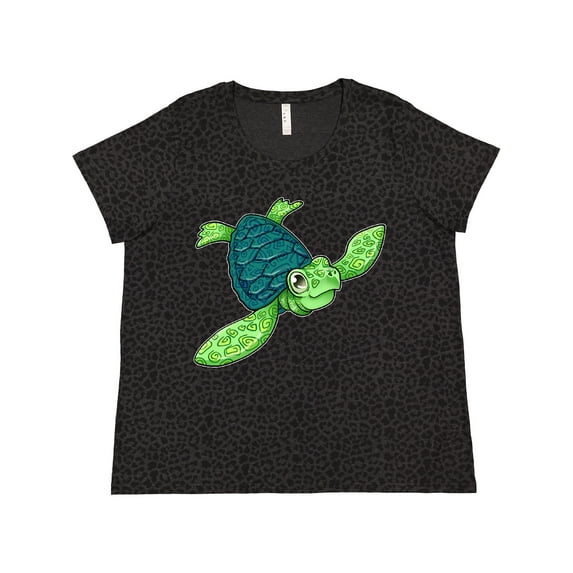 Inktastic Sea Turtle with Swirls Women's Plus Size T-Shirt