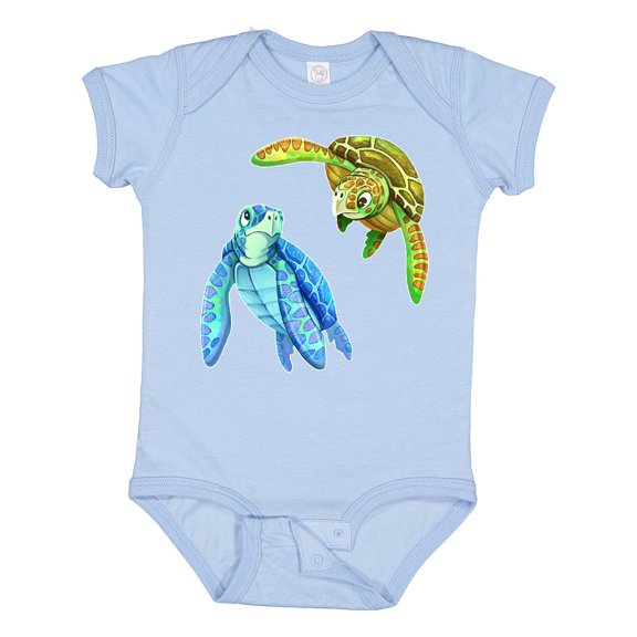 Inktastic Sea Turtles Swimming Together Boys or Girls Baby Bodysuit