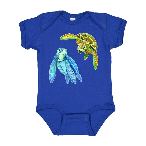 Inktastic Sea Turtles Swimming Together Boys or Girls Baby Bodysuit