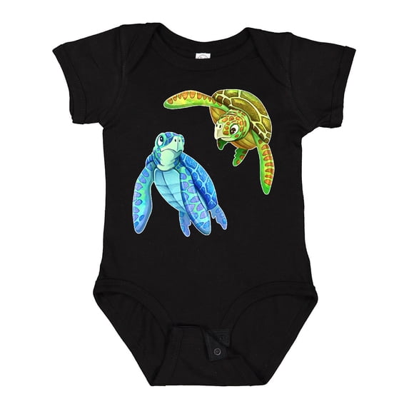 Inktastic Sea Turtles Swimming Together Boys or Girls Baby Bodysuit
