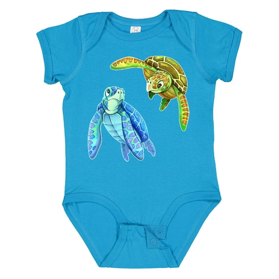 Inktastic Sea Turtles Swimming Together Boys or Girls Baby Bodysuit