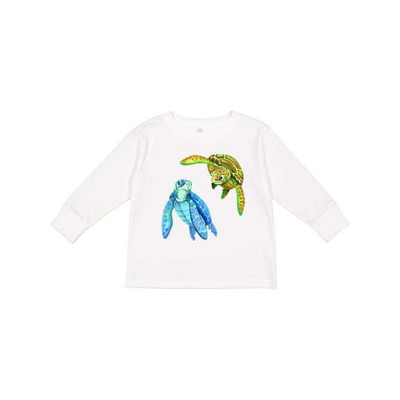 Inktastic Sea Turtles Swimming Together Boys or Girls Long Sleeve Toddler T-Shirt