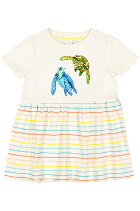 Sea Turtles Swimming Together Girls Baby Dress